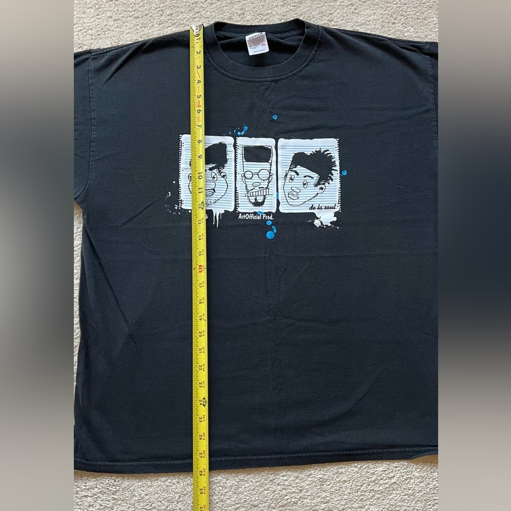 Vintage Rare De La Soul T-Shirt XL Black Hip Hop 3 Feet High and Rising Artwork - Picture 5 of 10